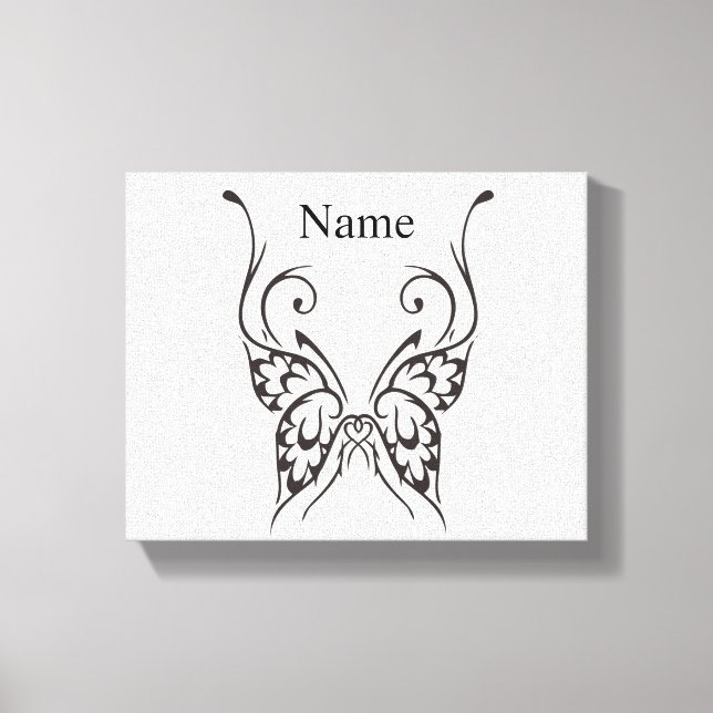 Stiliserad Butterfly Tattoo Thunder_Cove Canvastryck (Framsida)