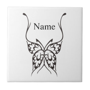 Stiliserad Butterfly Tattoo Thunder_Cove Kakelplatta