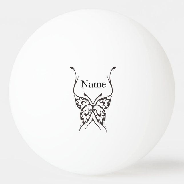 Stiliserad Butterfly Tattoo Thunder_Cove Pingisboll (Framsidan)