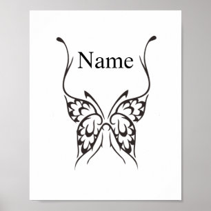 Stiliserad Butterfly Tattoo Thunder_Cove Poster