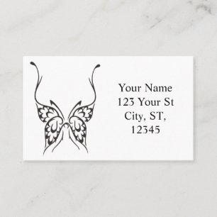 Stiliserad Butterfly Tattoo Thunder_Cove Visitkort