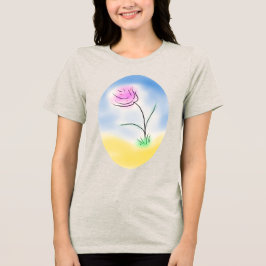 Stiliserad Cameo Scene of a Lycklig Rosa Flower T Shirt