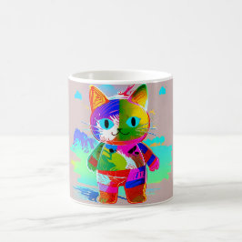 Stiliserad coola-katt kaffemugg