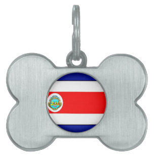 Stiliserad Costa Rica Flagga Namnbricka Husdjur