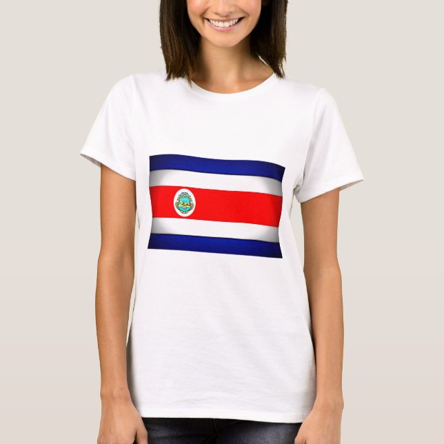 Stiliserad Costa Rica Flagga T-shirt (Framsida)