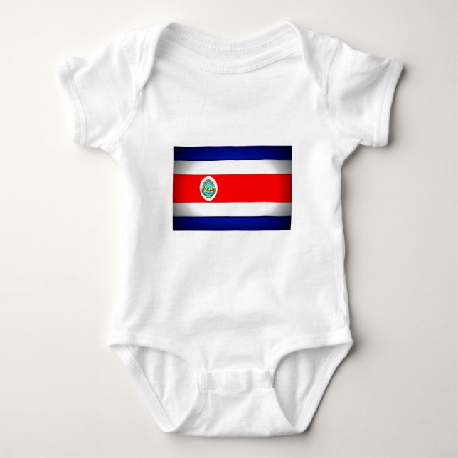 Stiliserad Costa Rica Flagga Tee Shirt (Framsida)