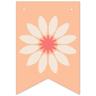 Stiliserad Crème Daisy på Persika Fana Banner Vimplar
