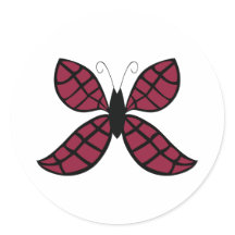 Stiliserad Crimson Butterfly  Klassisk Rund Kliste