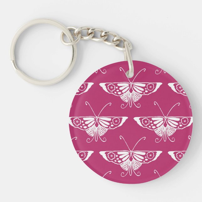 Stiliserad Deco-fjäril - djup mauve (Framsidan)