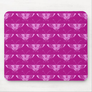 Stiliserad Deco fjäril - magenta och rosa Musmatta