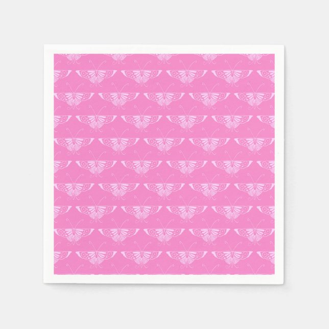 Stiliserad Deco fjäril - orkidé rosa Pappersservett (Framsidan)