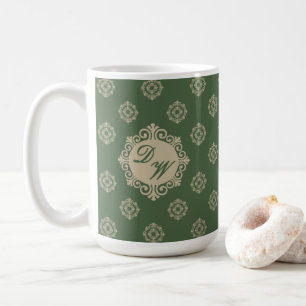 Stiliserad design i sidled i Grönten Sage Kaffemugg