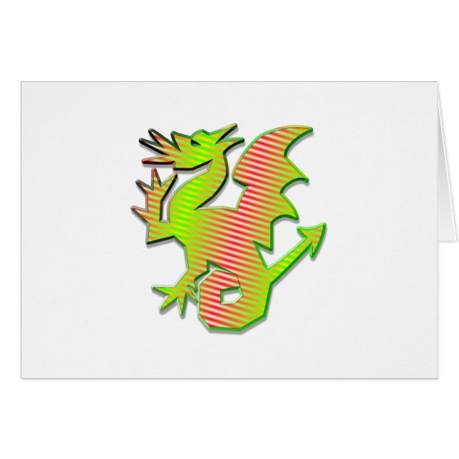 Stiliserad dragon hälsningskort (Framsidan Horizontal)