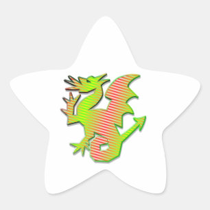Stiliserad dragon stjärnformat klistermärke