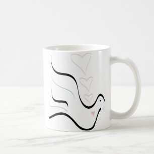 Stiliserad duva i Pastel Färg Kaffemugg
