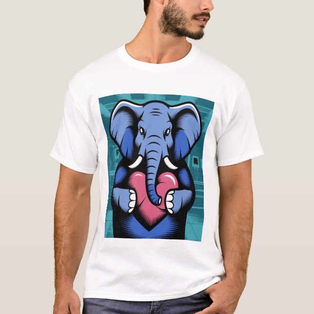 Stiliserad elefant t shirt (Framsida)