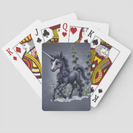 Stiliserad enhörning i blommigt. casinokort