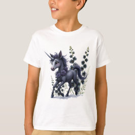 Stiliserad enhörning i blommigt. t shirt