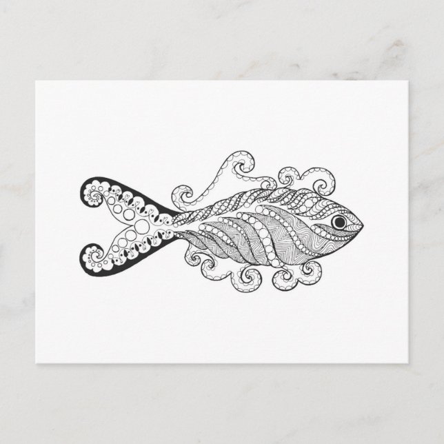 Stiliserad fisk vykort (Framsida)
