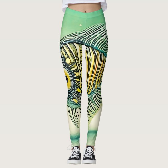 Stiliserad fiskkonst leggings (Framsida)