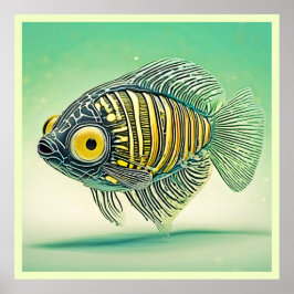 Stiliserad fiskkonst poster