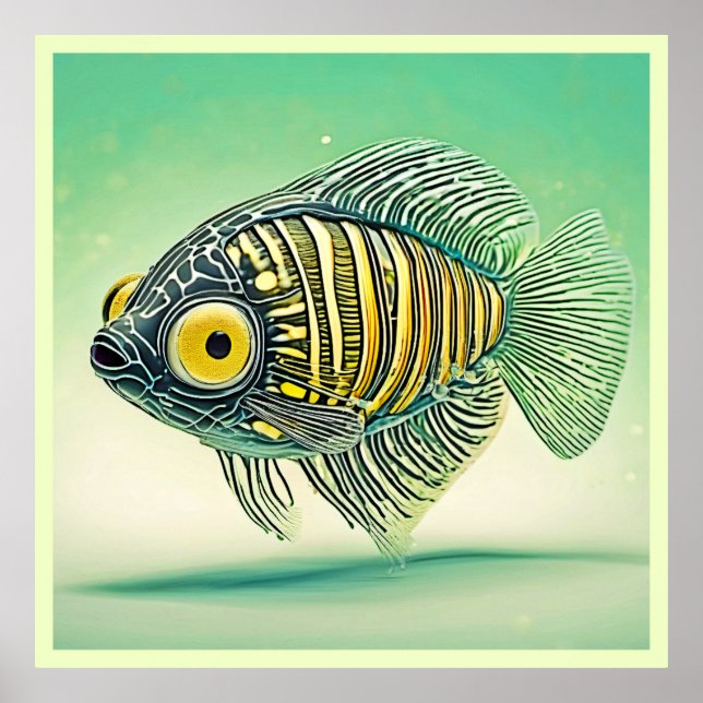 Stiliserad fiskkonst poster (Framsidan)