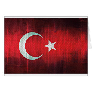 Stiliserad Flagga i Turkiet Hälsningskort