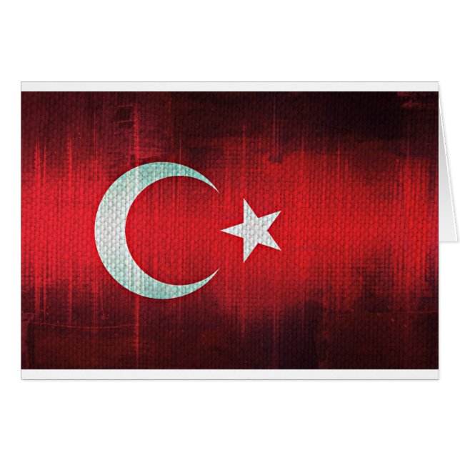 Stiliserad Flagga i Turkiet Hälsningskort (Framsidan Horizontal)