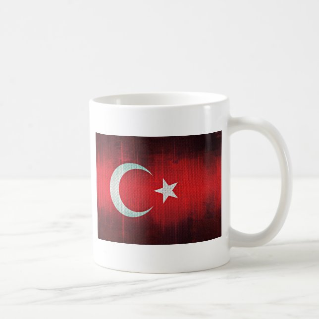 Stiliserad Flagga i Turkiet Kaffemugg (Höger)