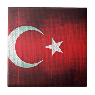 Stiliserad Flagga i Turkiet Kakelplatta