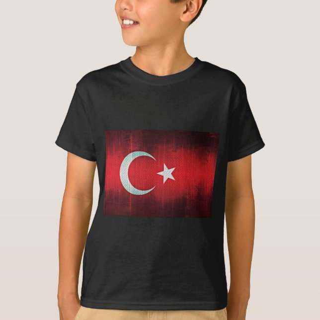 Stiliserad Flagga i Turkiet T-shirt (Framsida)