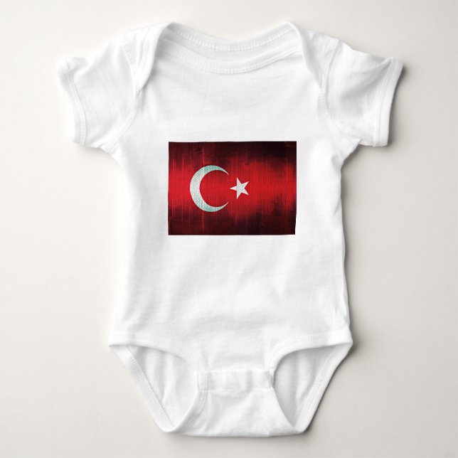 Stiliserad Flagga i Turkiet T-shirt (Framsida)