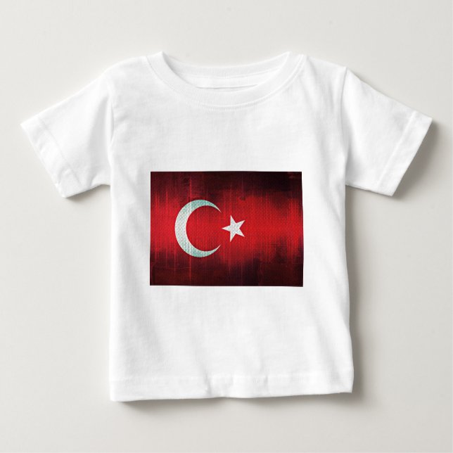 Stiliserad Flagga i Turkiet Tee Shirt (Framsida)