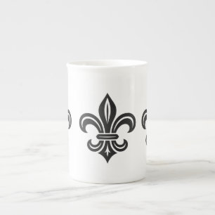 "Stiliserad Fleur-de-lis" Specialmugg Benporslin Mugg