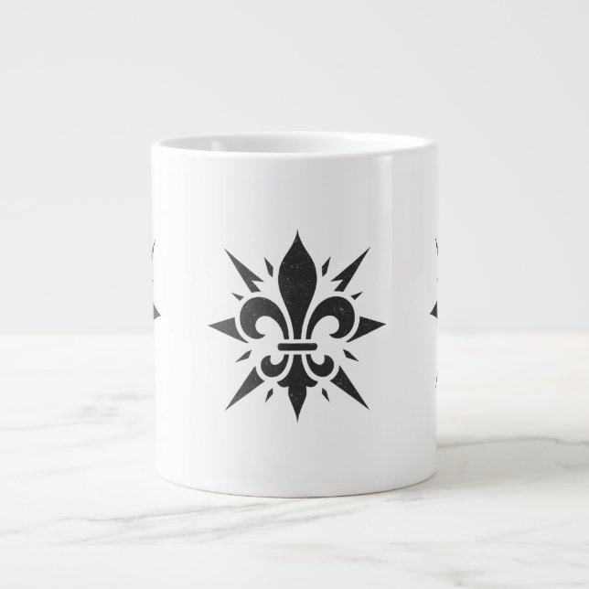 "Stiliserad Fleur-de-lis" Specialmugg Jumbo Mugg (Framsidan)