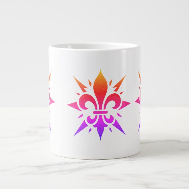 "Stiliserad Fleur-de-lis" Specialmugg Jumbo Mugg (Framsidan)