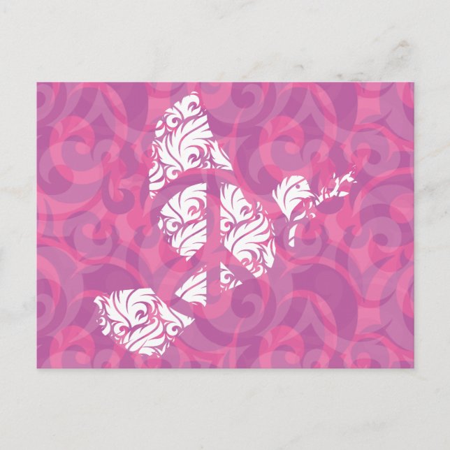 Stiliserad fredsduva vykort (Framsida)