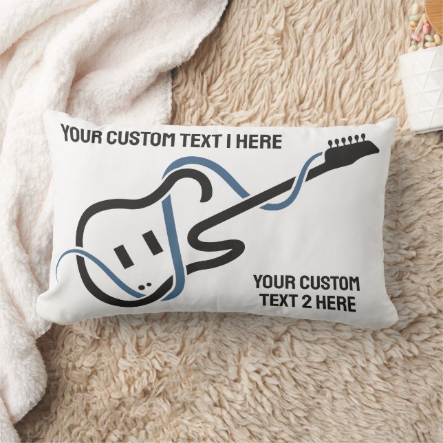 Stiliserad gitarr för anpassningsbar lumbarkudde (Filt)