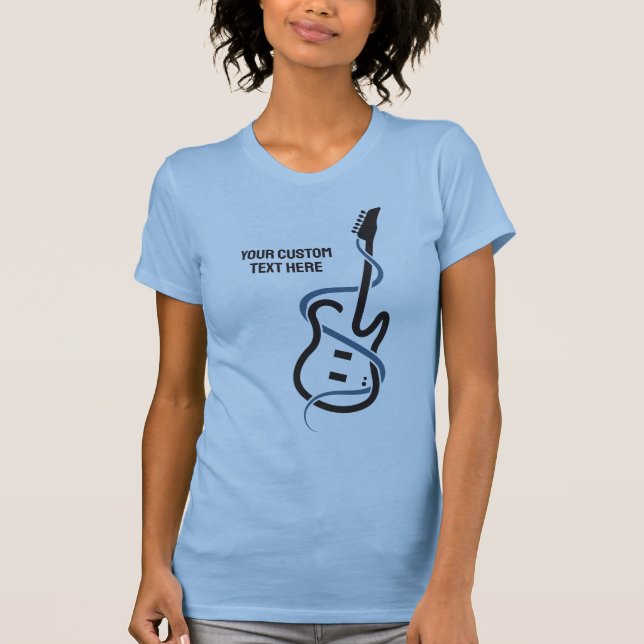 Stiliserad gitarr för anpassningsbar t shirt (Framsida)