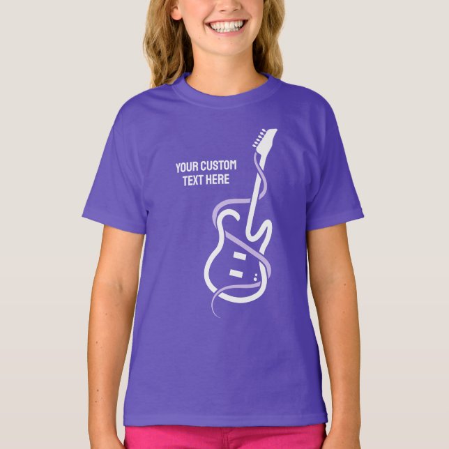 Stiliserad gitarr för anpassningsbar t shirt (Framsida)