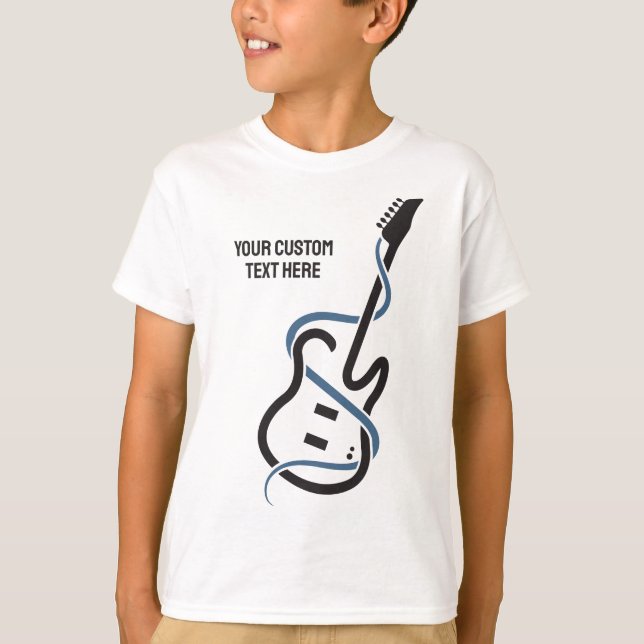 Stiliserad gitarr för anpassningsbar t shirt (Framsida)