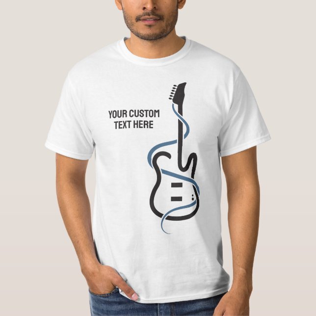 Stiliserad gitarr för anpassningsbar t shirt (Framsida)