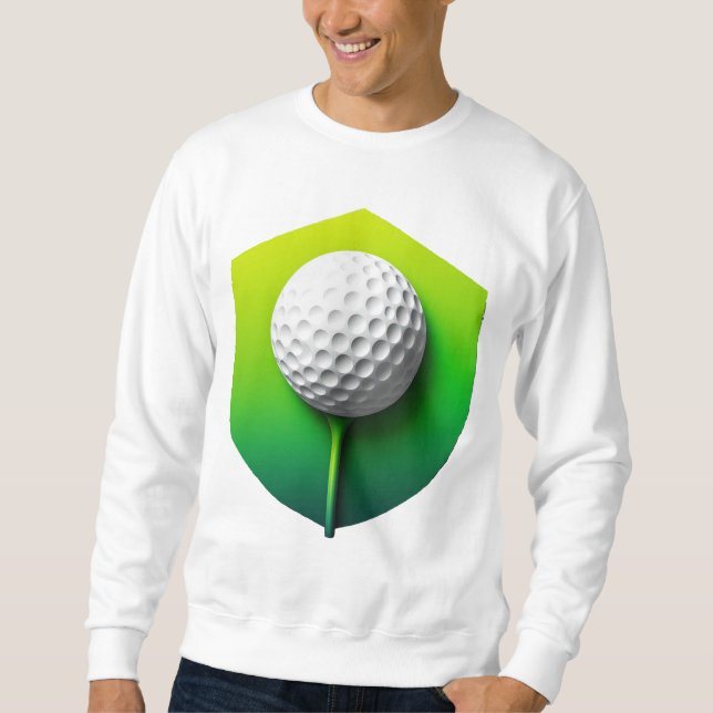 Stiliserad golfbollikon med grön bakgrund lång ärmad tröja (Framsida)