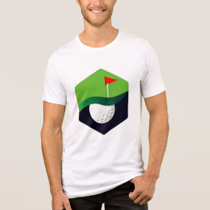 Stiliserad golfbollikon med grön bakgrund t shirt