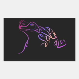 Stiliserad groda rektangulärt klistermärke