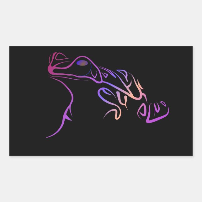 Stiliserad groda rektangulärt klistermärke (Framsida)