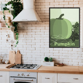 Stiliserad Grönt Pumpkin Kitchen Poster