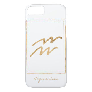 Stiliserad hammerad guld Aquarius astrology zodiac