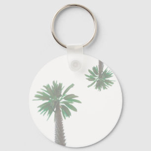Stiliserad Handflatan Träd Pastel-Grönt Tropical Nyckelring