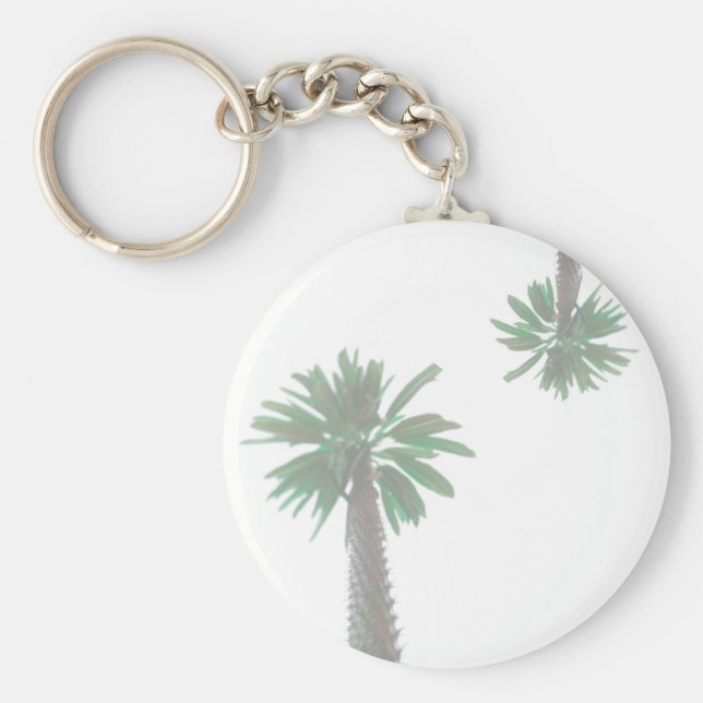 Stiliserad Handflatan Träd Pastel-Grönt Tropical Nyckelring (Framsidan)